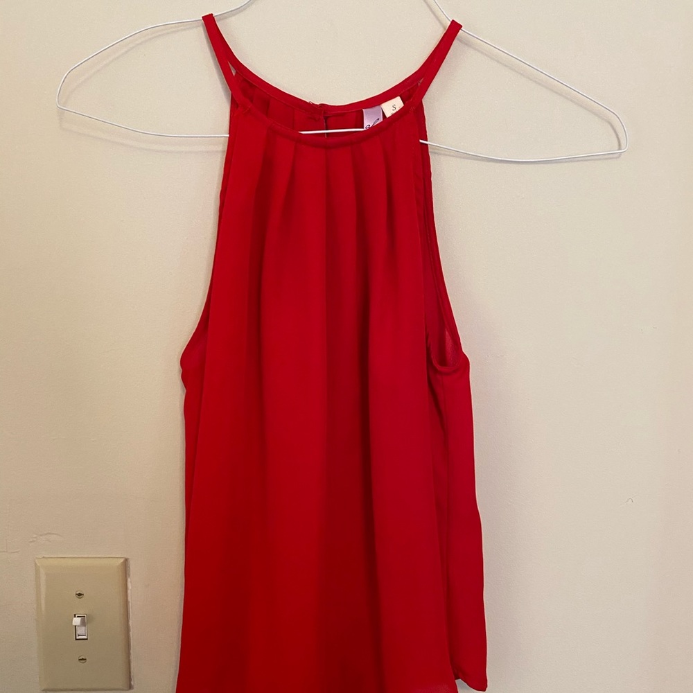 High neck red size S top